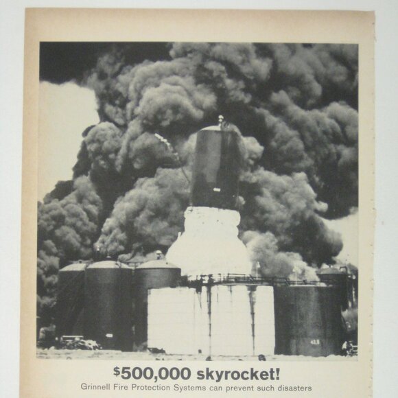 $500000 Skyrocket Grinnell Fire Protection Systems Vintage Print Ad 1960s Safety - Picture 2 of 2